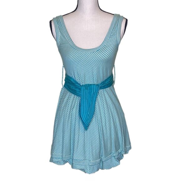 Plenty by Tracy Reese Turquoise & Ivory Striped Dress Size P - Picture 1 of 7